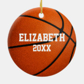 gepersonaliseerde kawaii meisjes basketbal keramisch ornament (Achterkant)