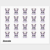 Gepersonaliseerde Kawaii Panda Bookplate Vierkante Sticker (Vel)