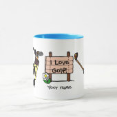 Gepersonaliseerde Kawaii Panda Golfer Mok (Midden)