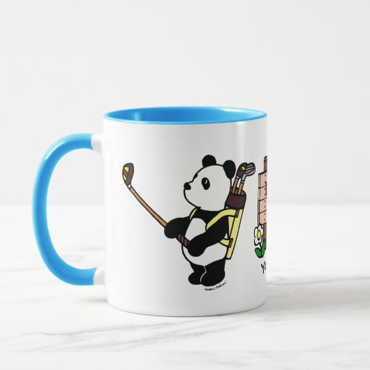 Gepersonaliseerde Kawaii Panda Golfer Mok (Links)