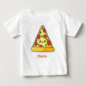 Gepersonaliseerde Kawaii Pizza Baby T-Shirt (Voorkant)