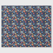 Gepersonaliseerde Kawaii Space Adventure Gift Wrap Cadeaupapier (Vlak)
