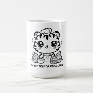 Gepersonaliseerde Kawaii Tiger Baker Mok   Schatti