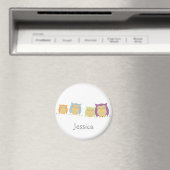 Gepersonaliseerde Kawaii Uilen Magneet (Insitu (Vaatwasser))