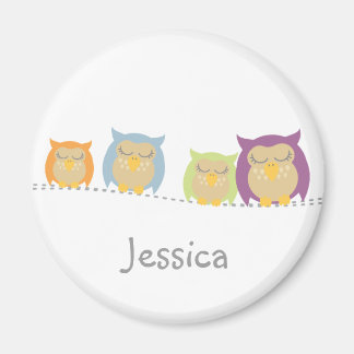 Gepersonaliseerde Kawaii Uilen Magneet