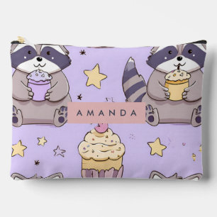 Gepersonaliseerde Kawaii Wasberen met Cupcakes Pat Etui
