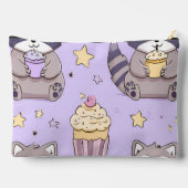 Gepersonaliseerde Kawaii Wasberen met Cupcakes Pat Etui (Achterkant)
