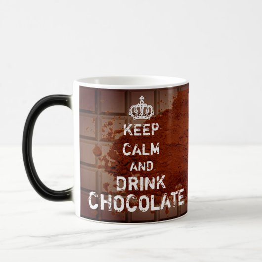 Gepersonaliseerde Keep Calm Drink Chocolate Coffee Magische Mok (Links)