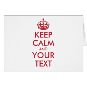 Gepersonaliseerde KEEP CALM en UW TEKST rode woord