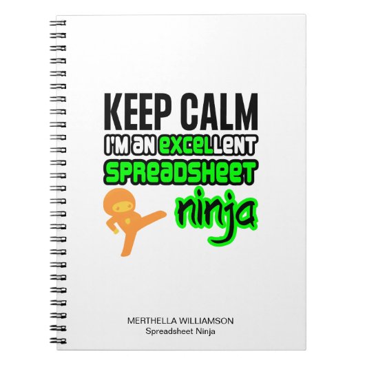 Gepersonaliseerde Keep Calm EXCELlent SPREADSHEET Notitieboek (Voorkant)