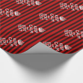 Gepersonaliseerde Keep Calm Jouw Tekst Rode Strepe Cadeaupapier (Hoek)