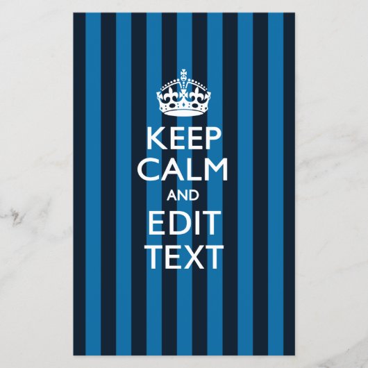 Gepersonaliseerde KEEP CALM Uw tekst op blauwe str Flyer (Voorkant)