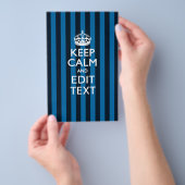 Gepersonaliseerde KEEP CALM Uw tekst op blauwe str Flyer (Hand)