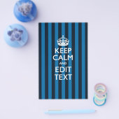 Gepersonaliseerde KEEP CALM Uw tekst op blauwe str Flyer (Enkel)