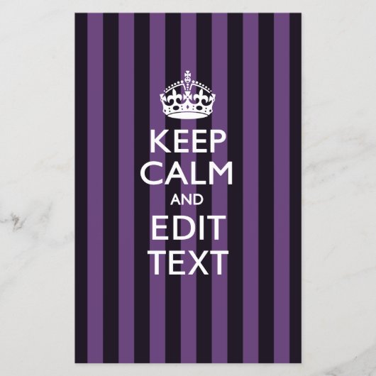 Gepersonaliseerde KEEP CALM Uw tekst op paarse str Flyer (Voorkant)