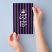 Gepersonaliseerde KEEP CALM Uw tekst op paarse str Flyer (Hand)