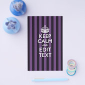 Gepersonaliseerde KEEP CALM Uw tekst op paarse str Flyer (Enkel)