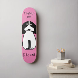 Gepersonaliseerde "Keep Out" Dog Room Sign Persoonlijk Skateboard