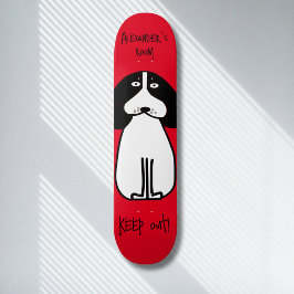 Gepersonaliseerde "Keep Out" Dog Room Sign Persoonlijk Skateboard