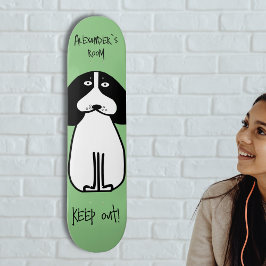Gepersonaliseerde "Keep Out" Dog Room Sign Persoonlijk Skateboard