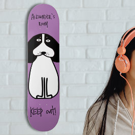 Gepersonaliseerde "Keep Out" Dog Room Sign Persoonlijk Skateboard