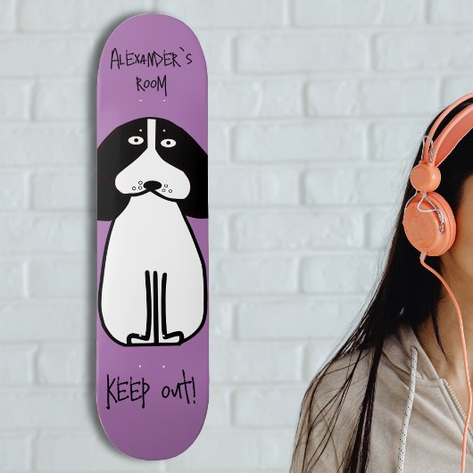 Gepersonaliseerde "Keep Out" Dog Room Sign Persoonlijk Skateboard