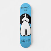 Gepersonaliseerde "Keep Out" Dog Room Sign Persoonlijk Skateboard (Voorkant)