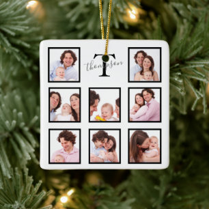 Gepersonaliseerde Keepomwille Familie Foto Collage Keramisch Ornament