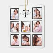 Gepersonaliseerde Keepomwille Familie Foto Collage Keramisch Ornament (Links)