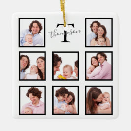 Gepersonaliseerde Keepomwille Familie Foto Collage Keramisch Ornament