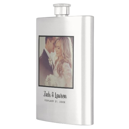 Gepersonaliseerde Keepsake bruiloft foto en monogr Flacon (Links)