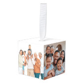 Gepersonaliseerde Keepsake Familiefoto Kerstmis Decoratie (Voorkant hoekig)