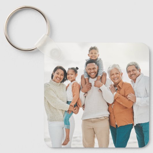 Gepersonaliseerde Keepsake familiefoto Sleutelhanger (Voorkant)