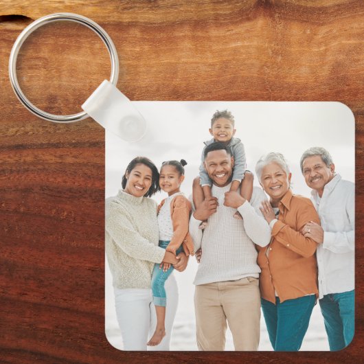 Gepersonaliseerde Keepsake familiefoto Sleutelhanger (Voorkant)