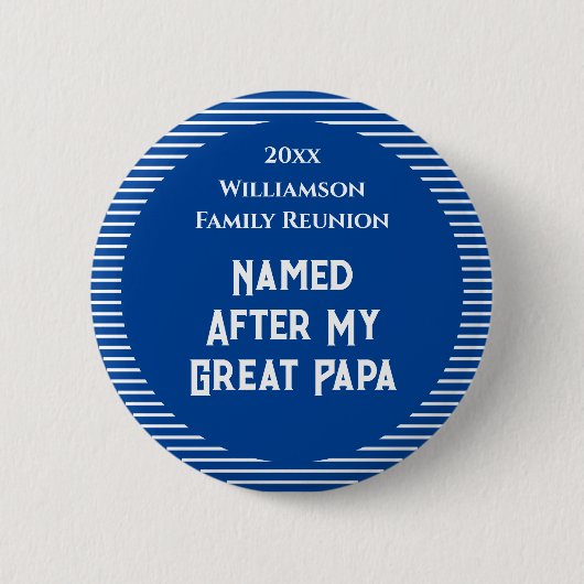 Gepersonaliseerde Keepsake Family Reunion Award Ronde Button 5,7 Cm (Voorkant)