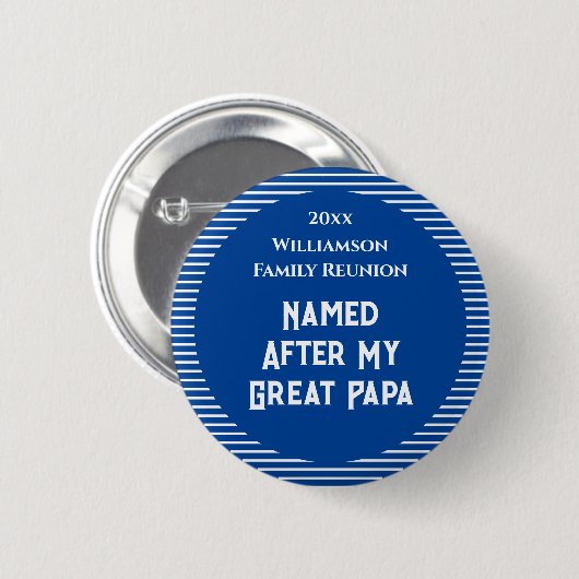 Gepersonaliseerde Keepsake Family Reunion Award Ronde Button 5,7 Cm (Voorkant /achterkant)