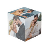 Gepersonaliseerde Keepsake Pas getrouwd paar foto Kubus (Voorkant hoekig)