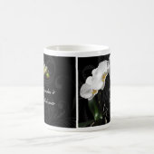 Gepersonaliseerde Keepsake zwart & wit Orchidee on Koffiemok (Center)