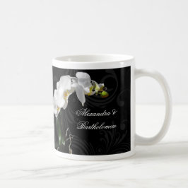 Gepersonaliseerde Keepsake zwart & wit Orchidee on Koffiemok