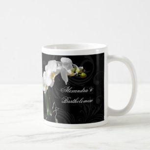 Gepersonaliseerde Keepsake zwart & wit Orchidee on Koffiemok