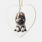 Gepersonaliseerde Keeshond Puppy Keramisch Ornament (Links)
