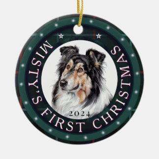 Gepersonaliseerde Keramische Cirkel Pet Xmas Tree  Keramisch Ornament