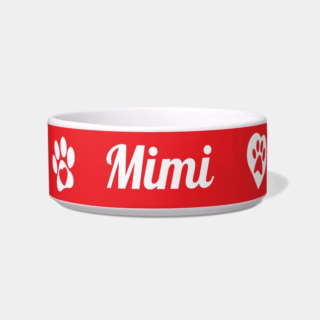 Gepersonaliseerde Keramische Kattenbak, aangepast  Voerbakje (Voorkant)