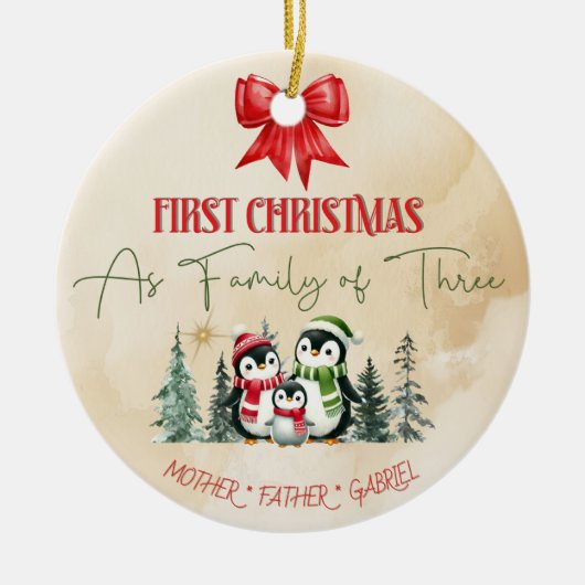 Gepersonaliseerde Keramische Kerst Ornament – Eers (Voorkant)