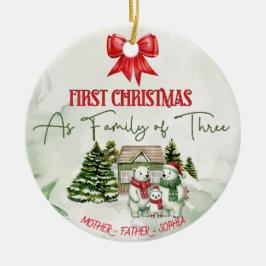 Gepersonaliseerde Keramische Kerst Ornament – Fami