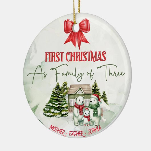 Gepersonaliseerde Keramische Kerst Ornament – Fami (Links)