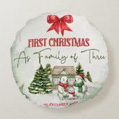 Gepersonaliseerde Keramische Kerst Ornament – Fami Rond Kussen (Achterkant)