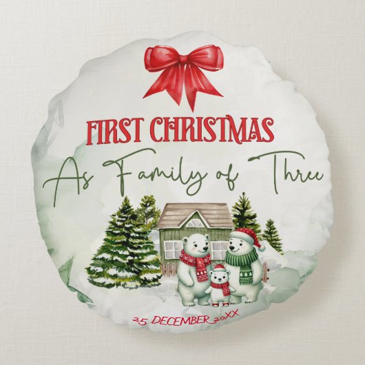 Gepersonaliseerde Keramische Kerst Ornament – Fami Rond Kussen (Achterkant)