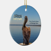 Gepersonaliseerde Keramische Pelikaan Kerst Orname Keramisch Ornament (Rechts)