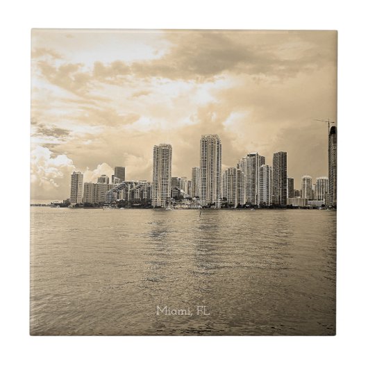 Gepersonaliseerde keramische Tegel - Miami, Florid Tegeltje (Voorkant)